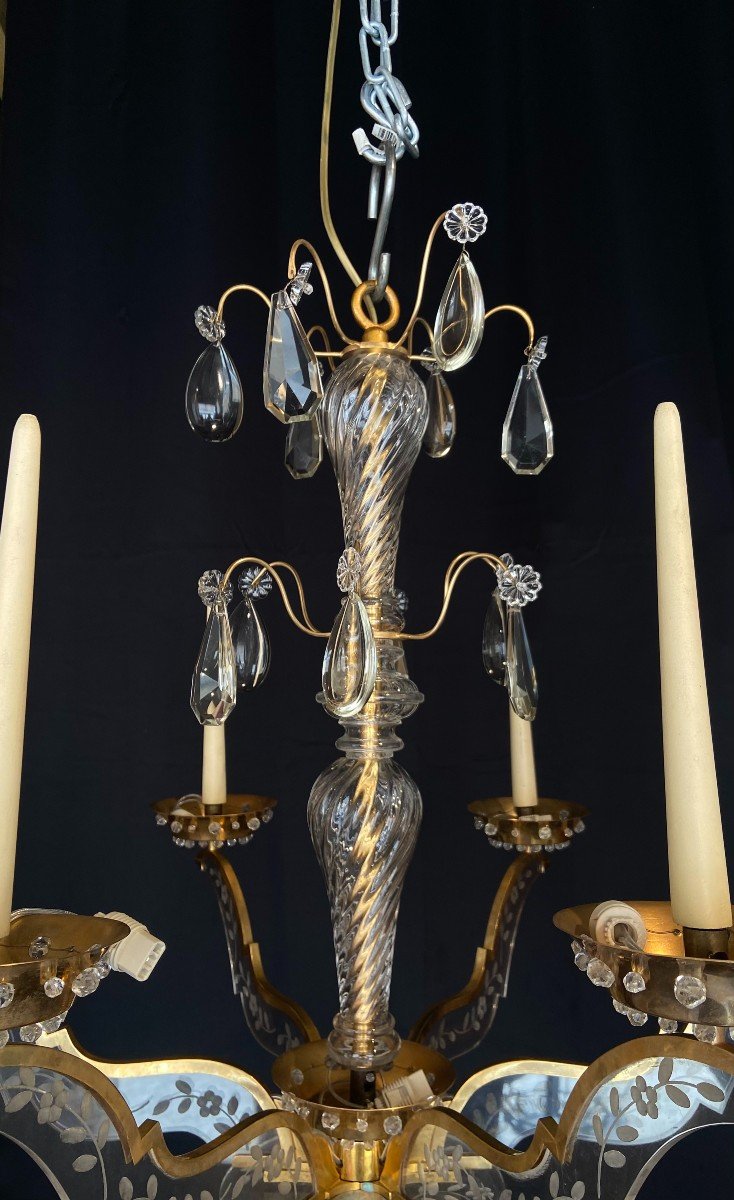 Pair Of Chandeliers In The Bagues Style -photo-2