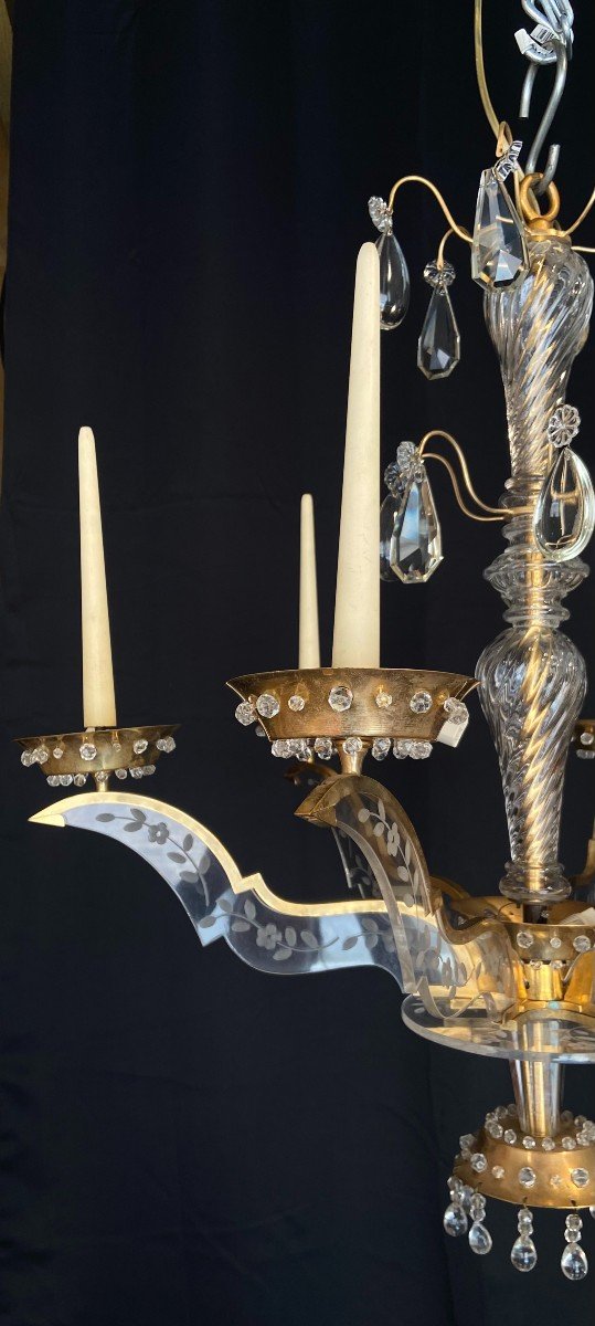 Pair Of Chandeliers In The Bagues Style -photo-3