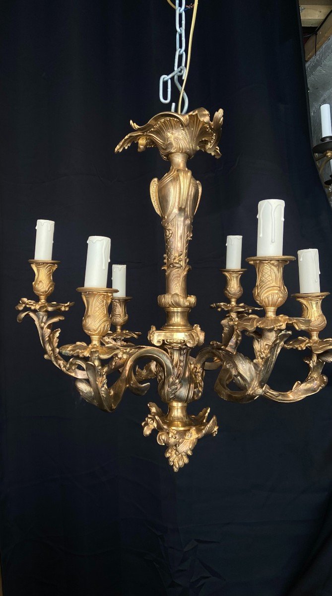 19th Century Bronze Chandelier 