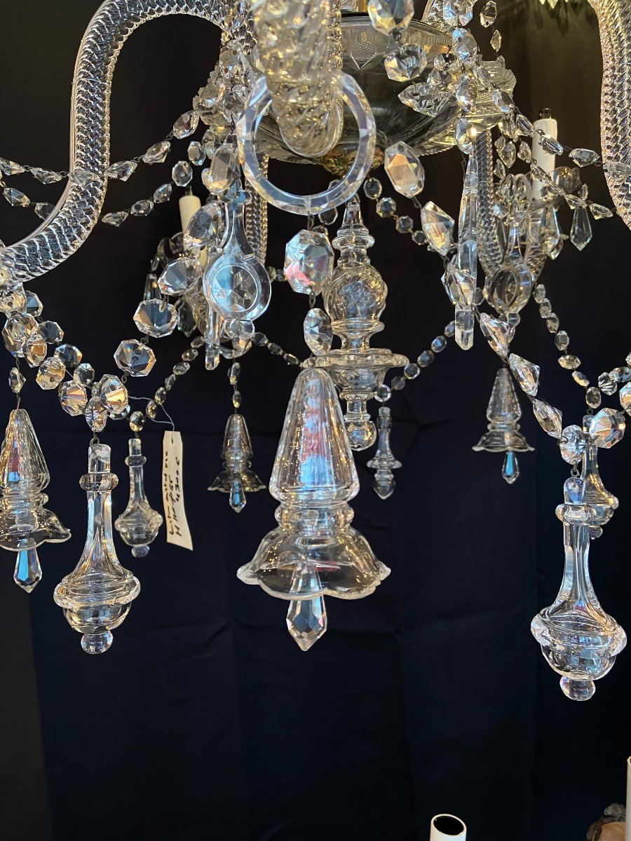 Lustre En Cristal, XIX Italie -photo-3