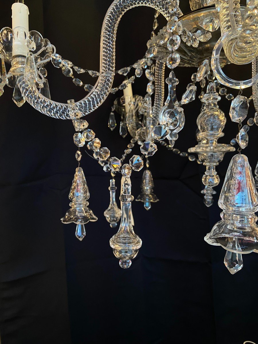 Lustre En Cristal, XIX Italie -photo-4