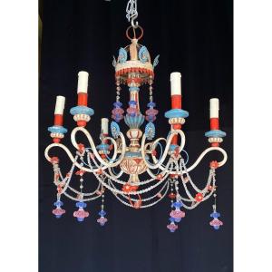 Chandelier With Six Candles, Mid-20th Century 