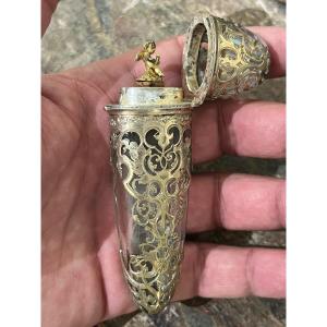 19th Century Silver-gilt Salt Bottle 