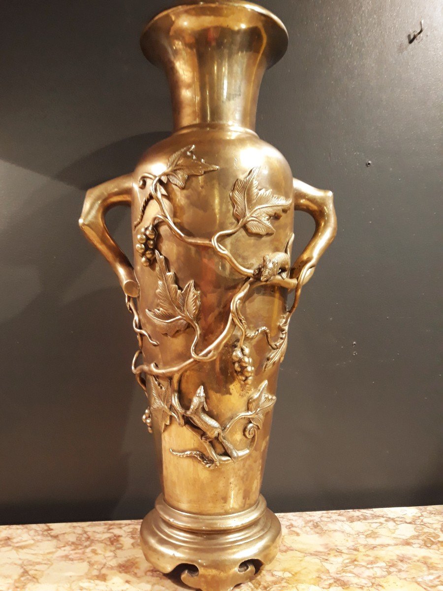 Vase En Bronze Du Japon 19e.-photo-3
