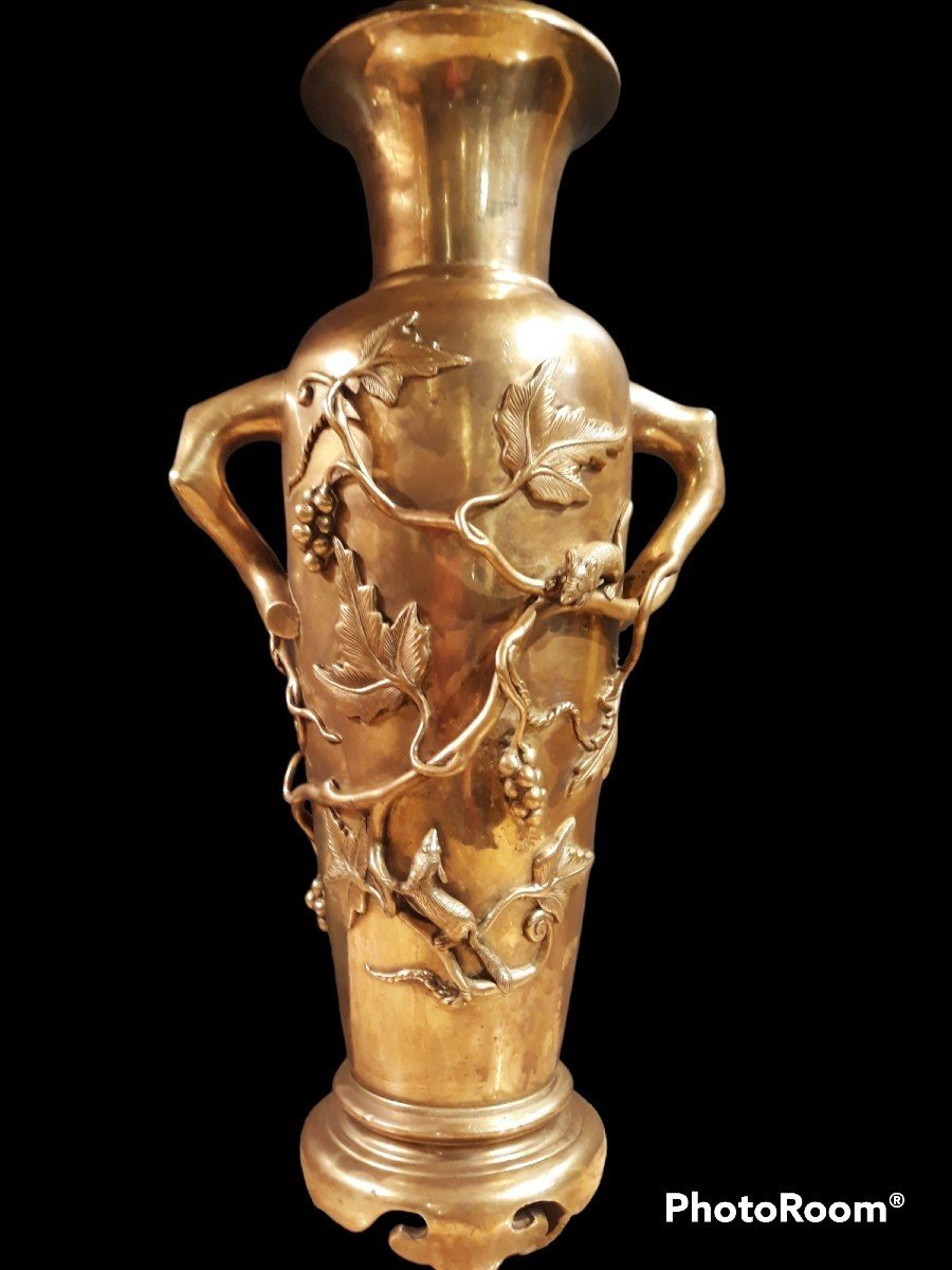 Vase En Bronze Du Japon 19e.-photo-2