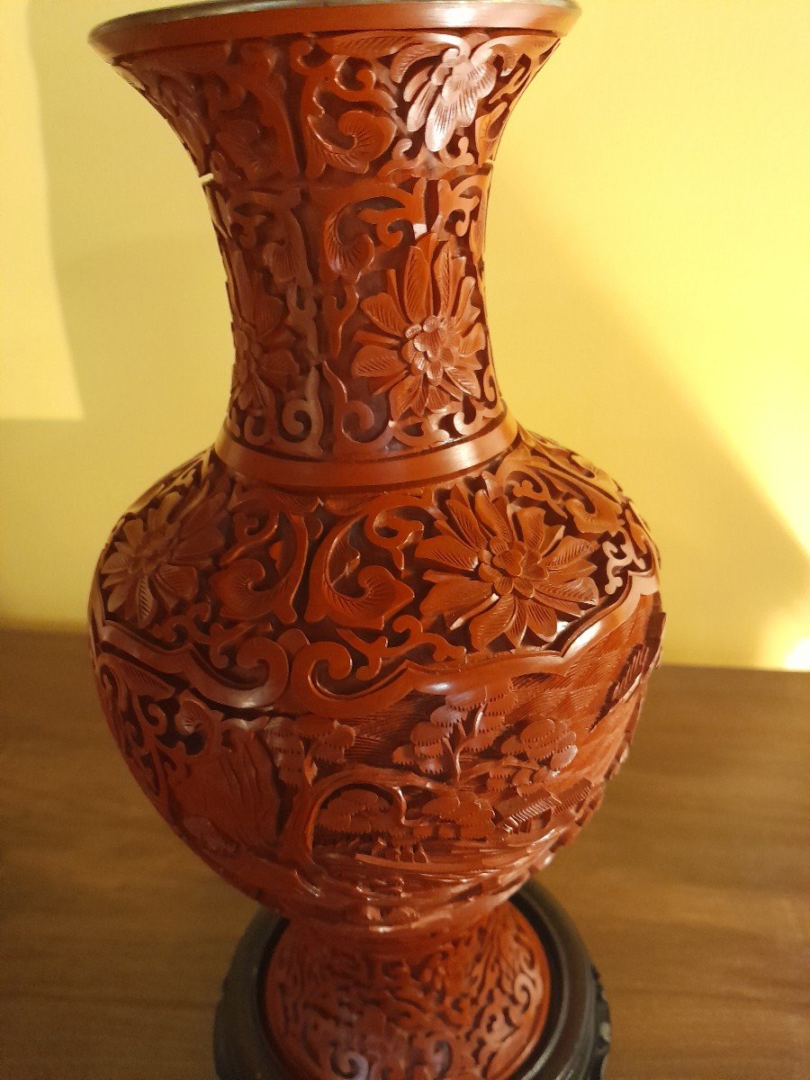 Cinnabar Lacquer Vase-photo-3
