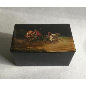 Russian (tea) Box Decorated With A Troika Scene