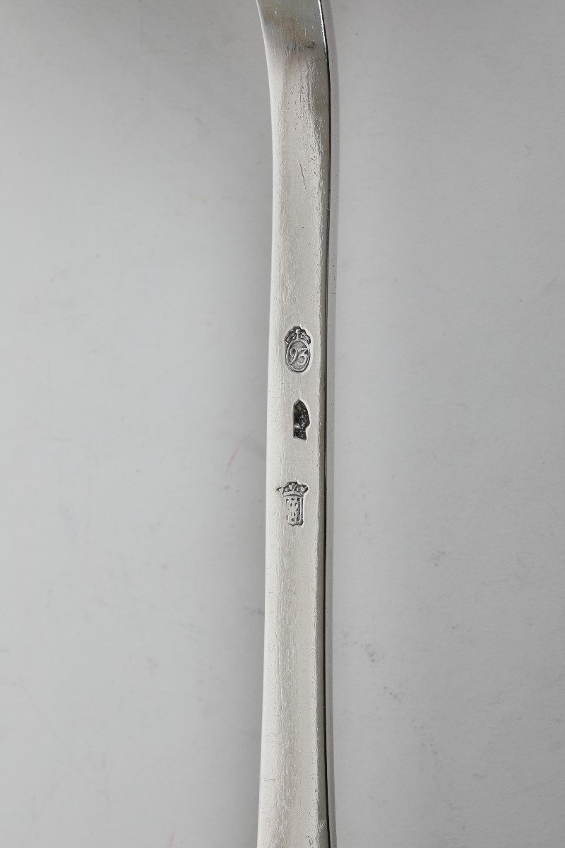 Malines - Mechelen, 18th Century Sterling Silver Ladle, Violin Model-photo-4