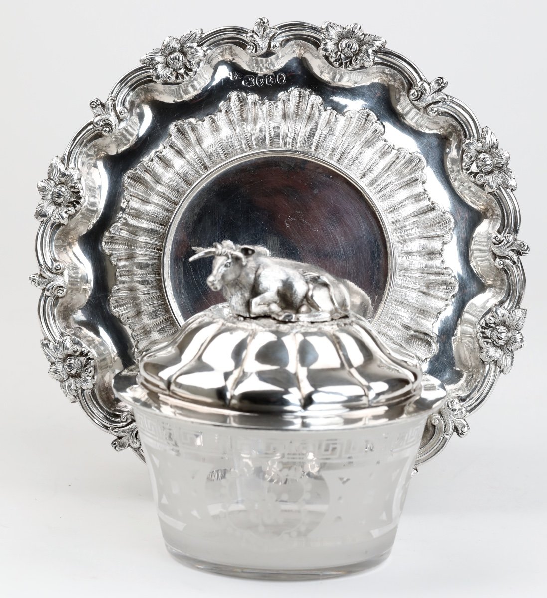 Beurrier En Argent Et Cristal Anglais De Richard William Atkins Et William Nathaniel Somersall-photo-3