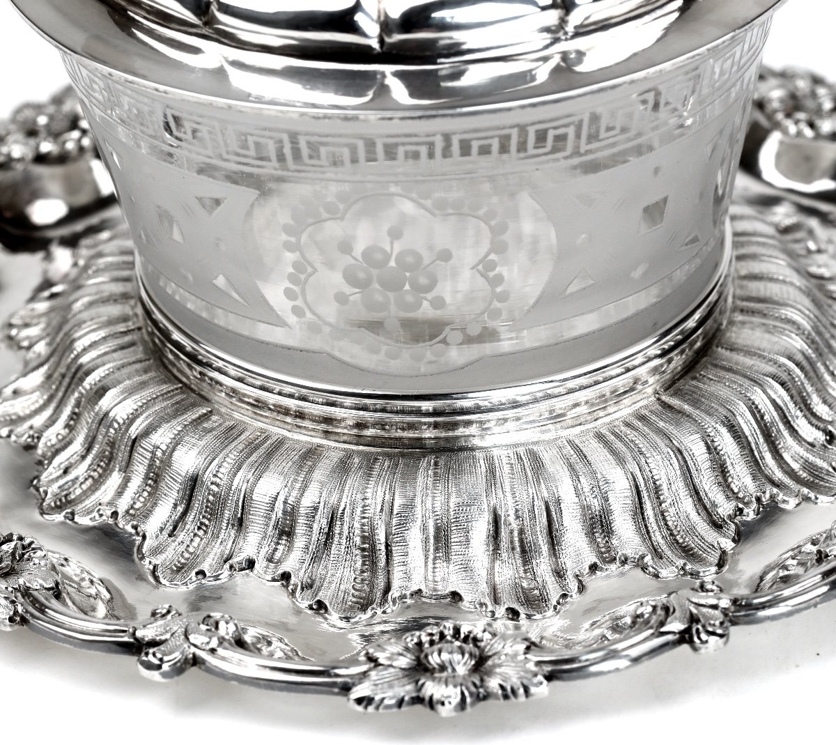 Beurrier En Argent Et Cristal Anglais De Richard William Atkins Et William Nathaniel Somersall-photo-3