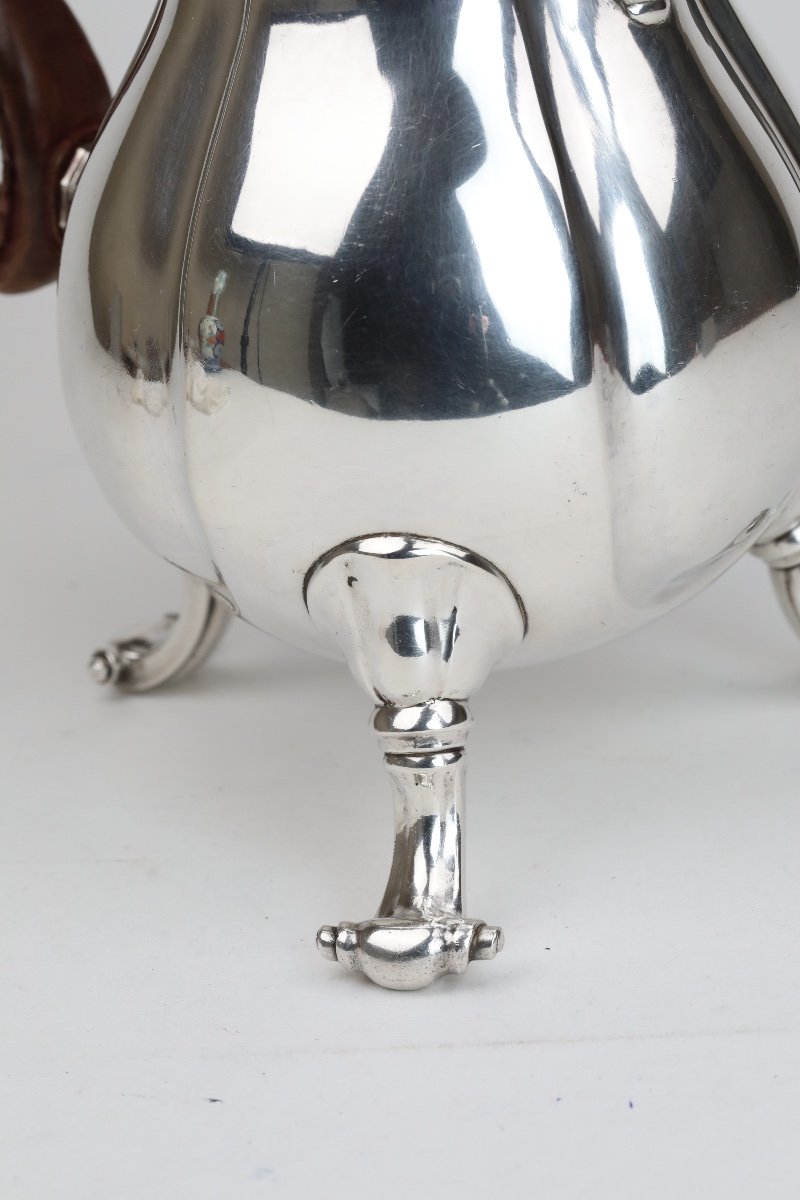 Mons 1745, Louis XV Period Coffee Pot In Solid Silver-photo-4