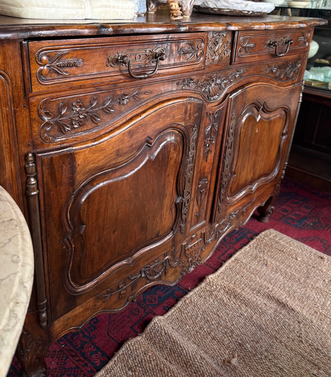 Bahut Provençal Louis XV Arlésien Buffet En Noyer 19e-photo-4