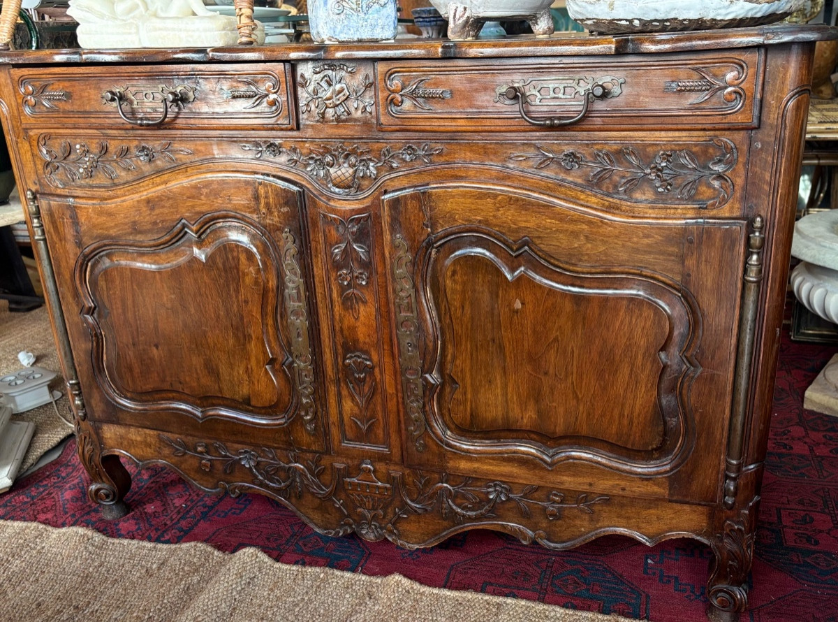 Bahut Provençal Louis XV Arlésien Buffet En Noyer 19e