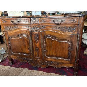 Bahut Provençal Louis XV Arlésien Buffet En Noyer 19e