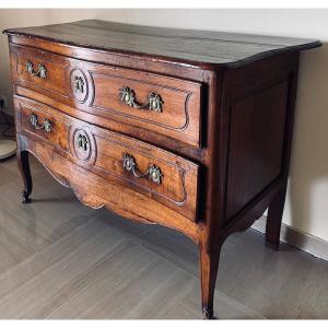 Commode 18e En Noyer Deux Tiroirs 