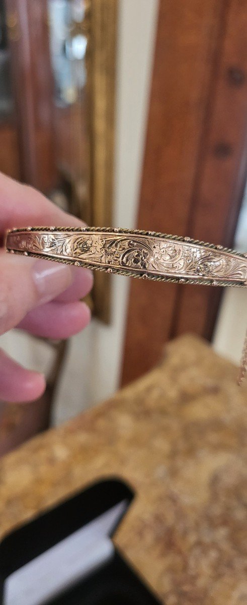 Napoleon 111  Bracelet En Or 9ct Style Étrusque-photo-3