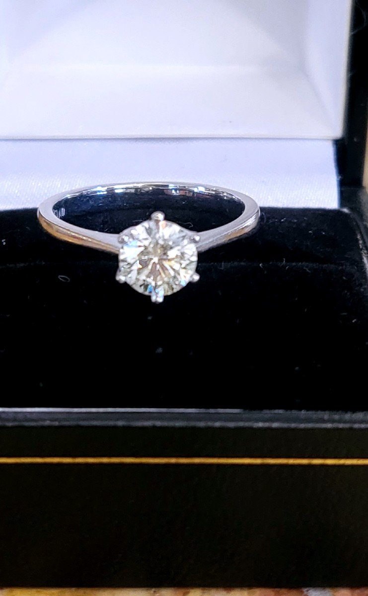 Diamant Solitaire en Or Blanc 750 (18ct) Taille Brilliant,  1.05ct-photo-7