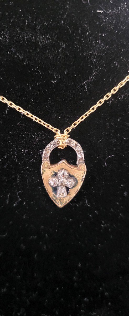 Antique Charm/pendant In Gold And Diamonds-photo-2