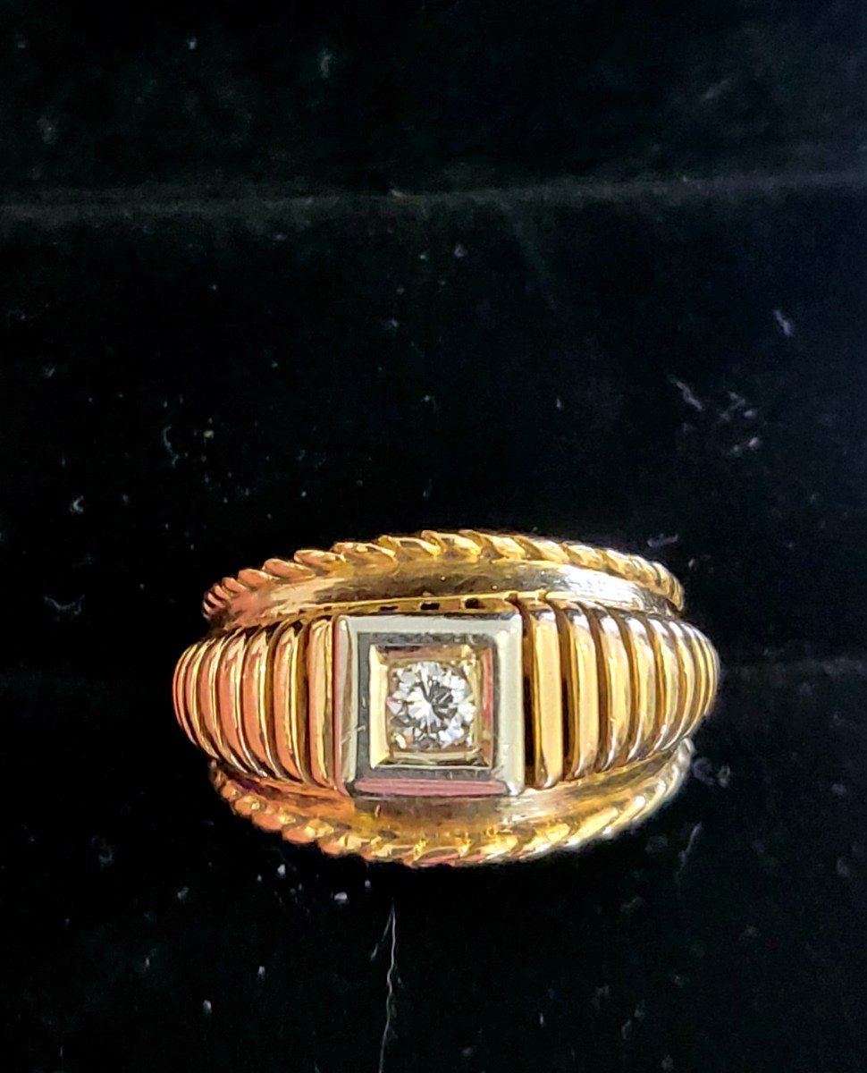 Vintage 18ct Gold And Diamond Ring-photo-2