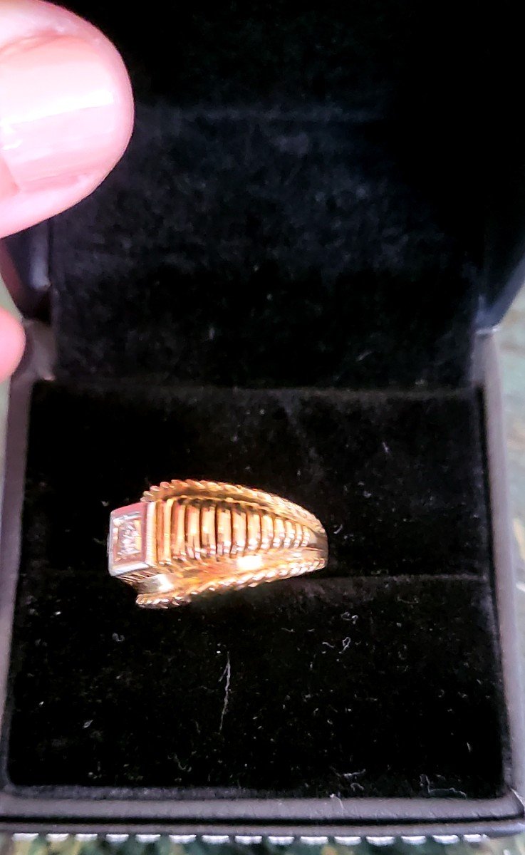 Vintage 18ct Gold And Diamond Ring-photo-4