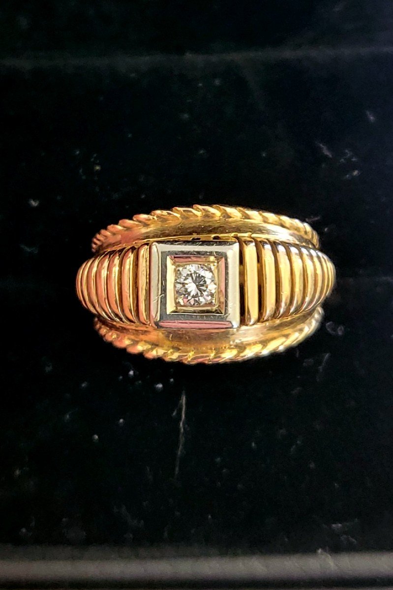 Vintage 18ct Gold And Diamond Ring-photo-1