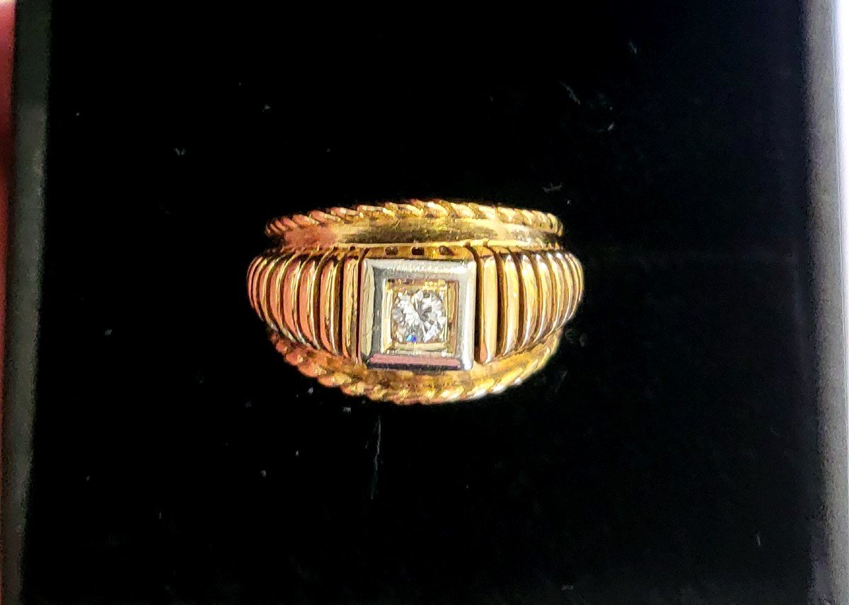 Vintage 18ct Gold And Diamond Ring-photo-2