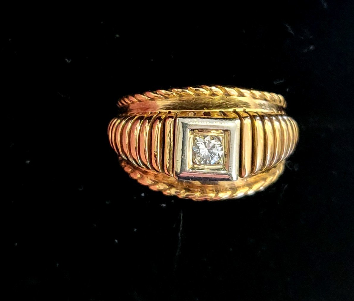 Vintage 18ct Gold And Diamond Ring-photo-3