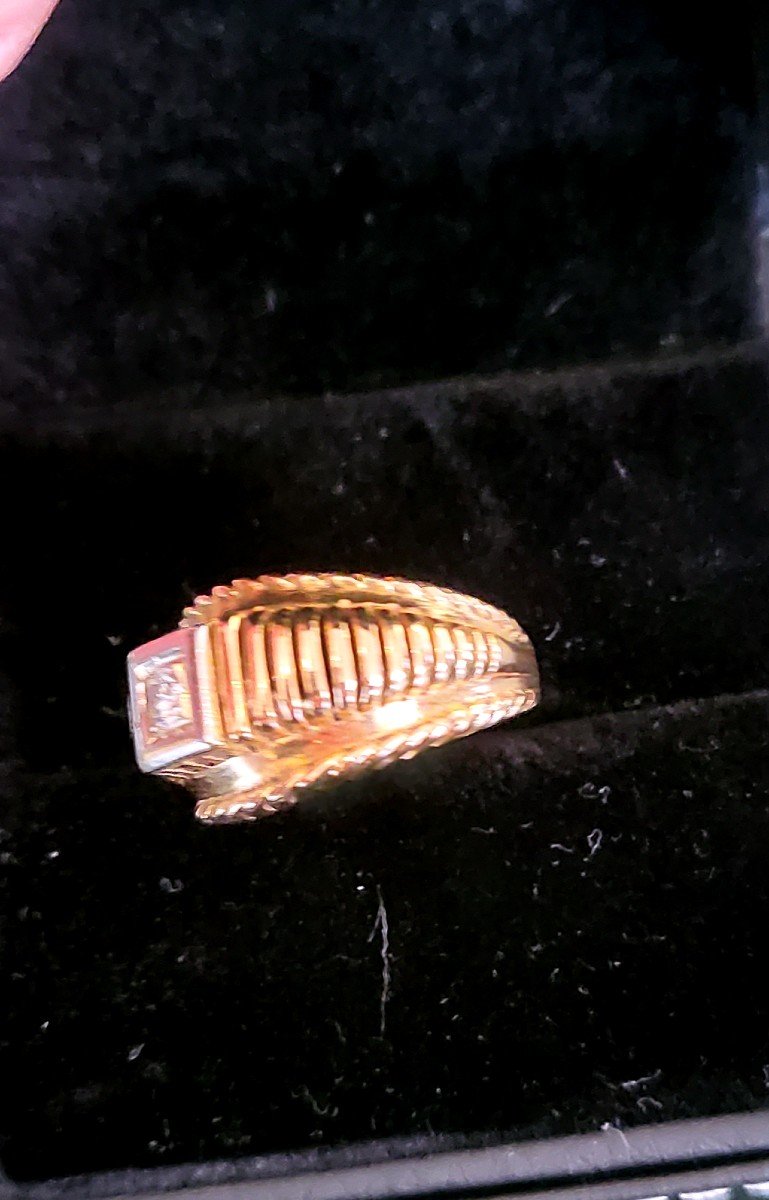 Vintage 18ct Gold And Diamond Ring-photo-5