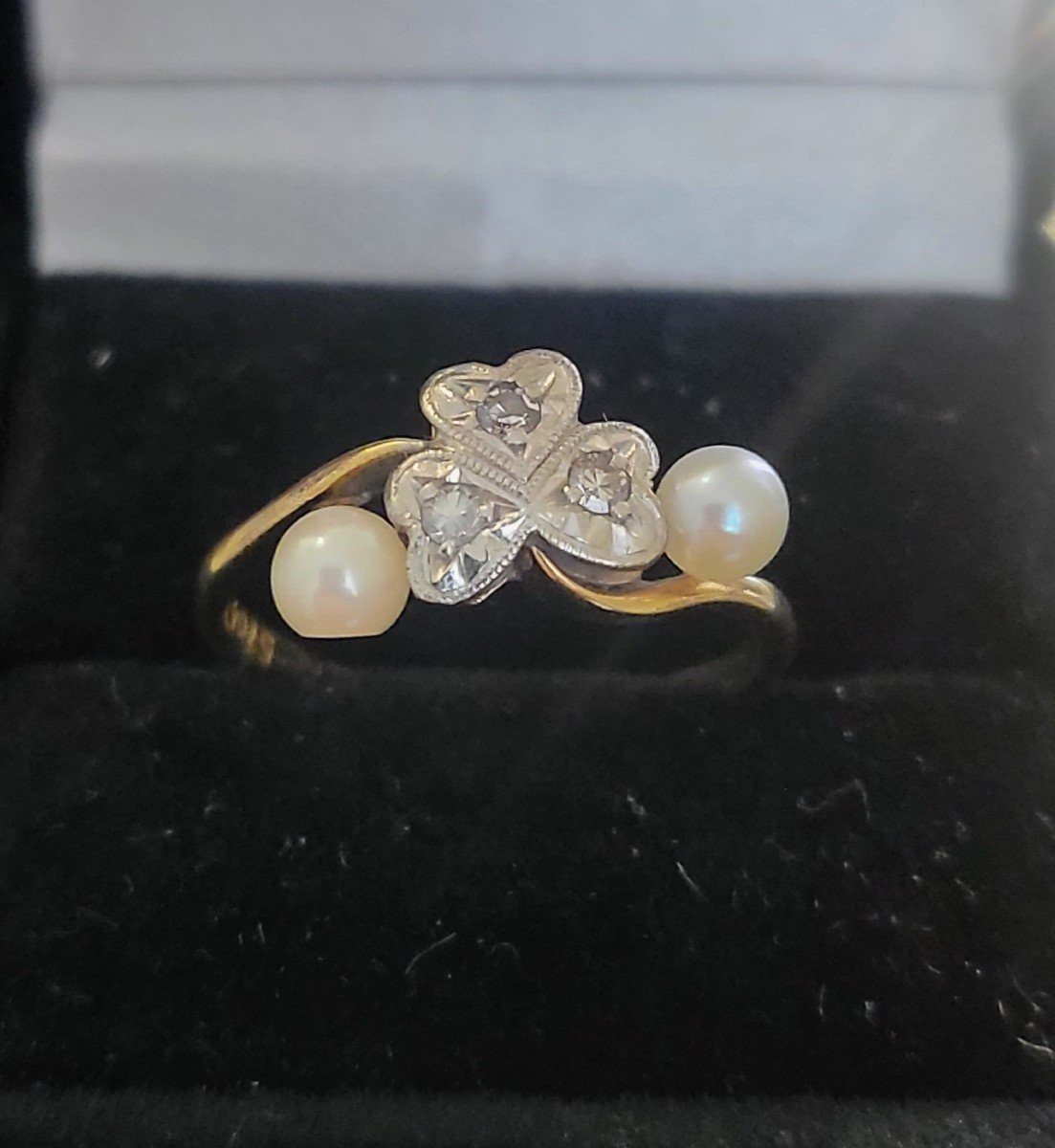 Belle Epoque Ring In 18ct Gold And Platinum, Diamonds And Pearls 