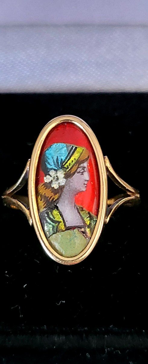 Belle Epoque Bague, Limoges, En Or 18ct 