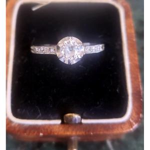 Art Deco Platinum Ring Set With Diamonds 