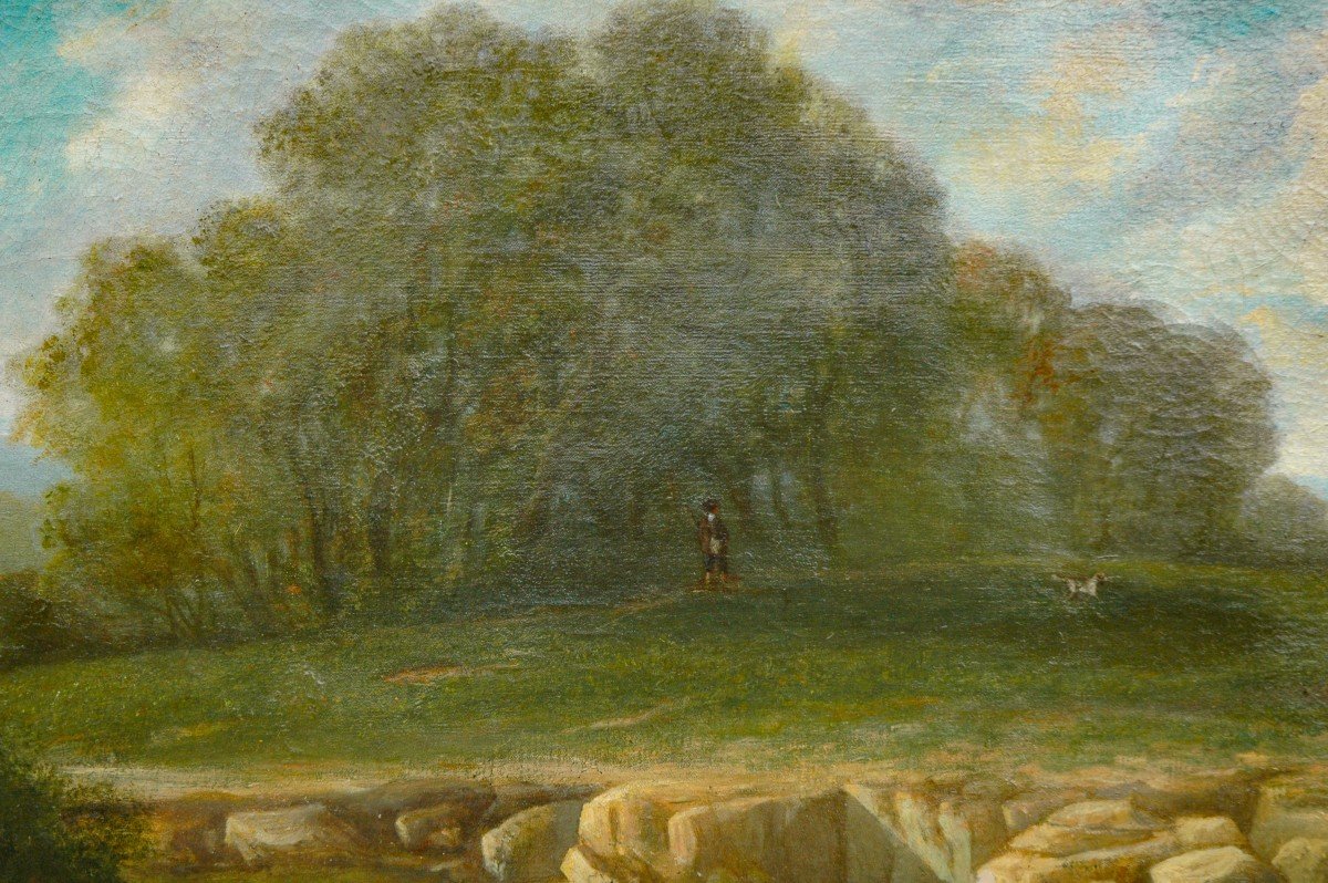 Tableau XIX Paysage Huile Sur Toile De Lucien Mengaud-photo-4