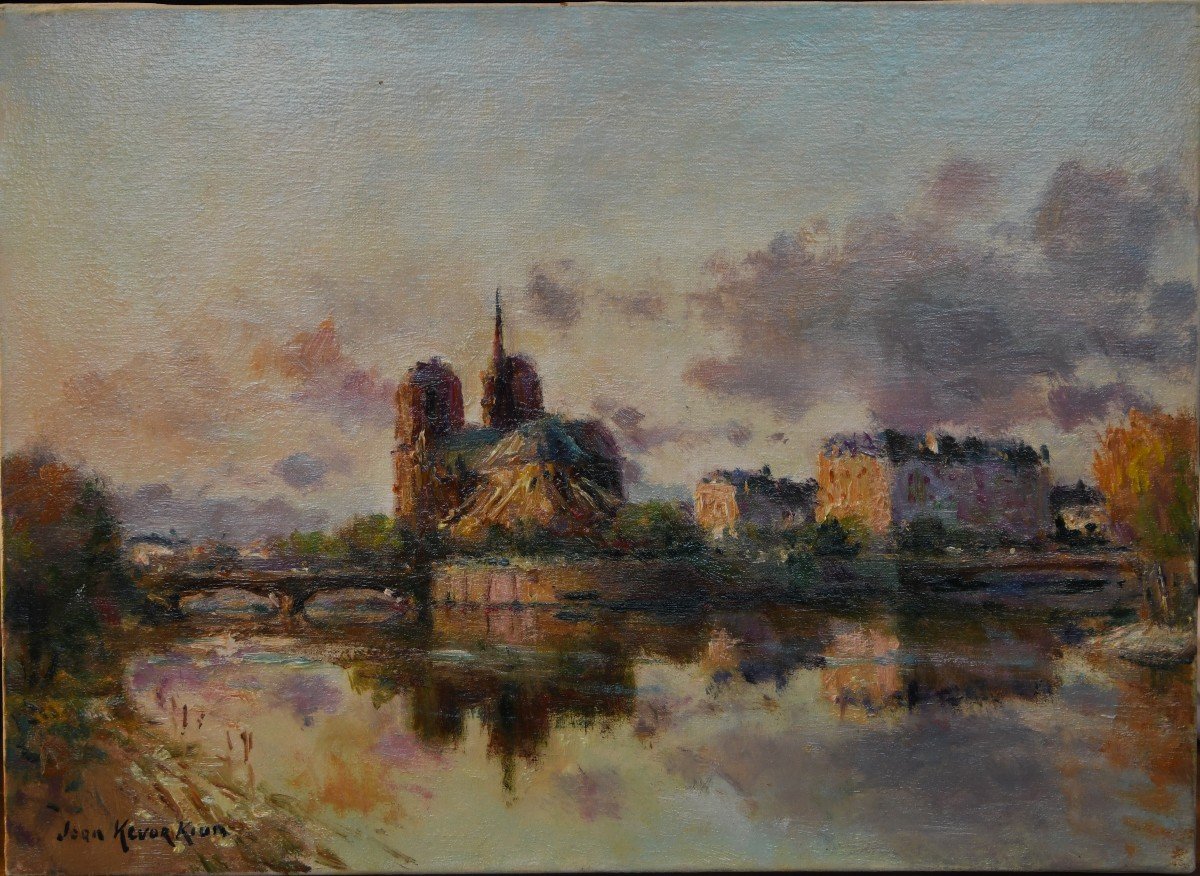 Tableau XX Paysage Paris  Huile Sur Toile Signé De Joan Kevorkian