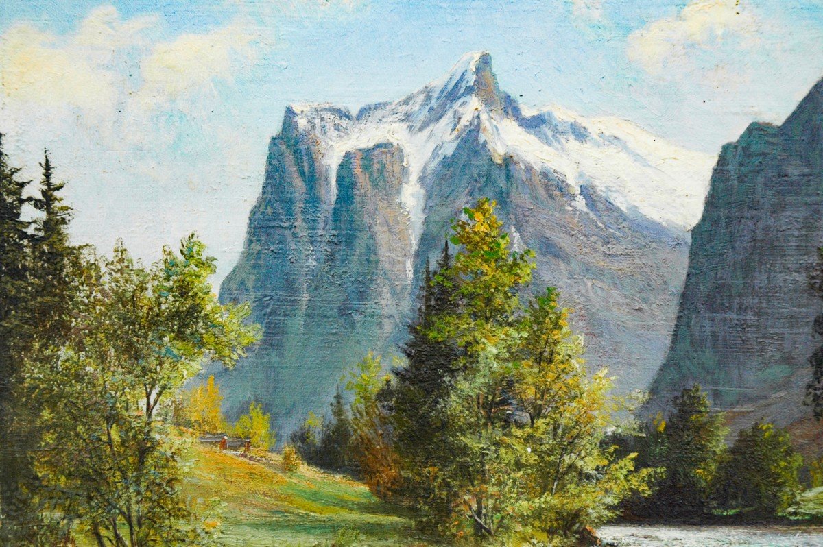 Tableau XX Paysage De Montagne Signé Fritz Brand 1915-1998-photo-6