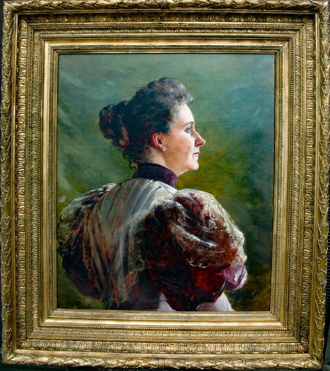 Table XIX Portrait Woman Hst Signed Boulian