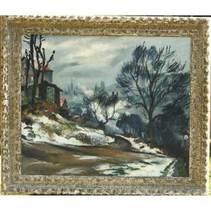 Tableau Paysage Huile Sur Toile De Le Trividic 1898-1960