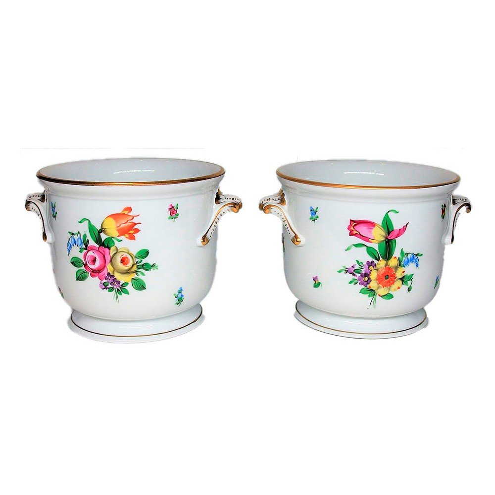 Pair Of Herend Cache Pot