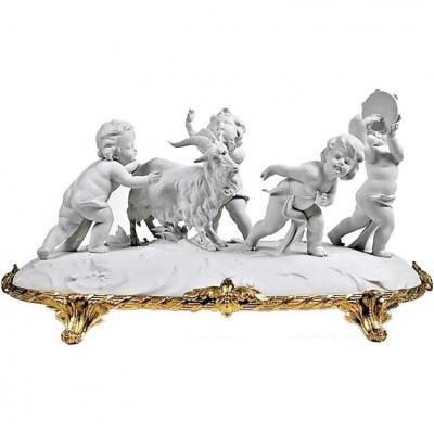 Porcelain Biscuit Group Of Putti