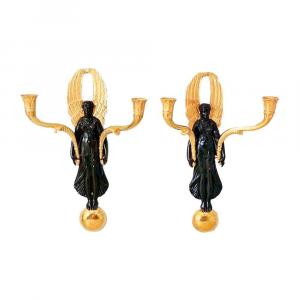 Pair Of Empire Bronze Sconces