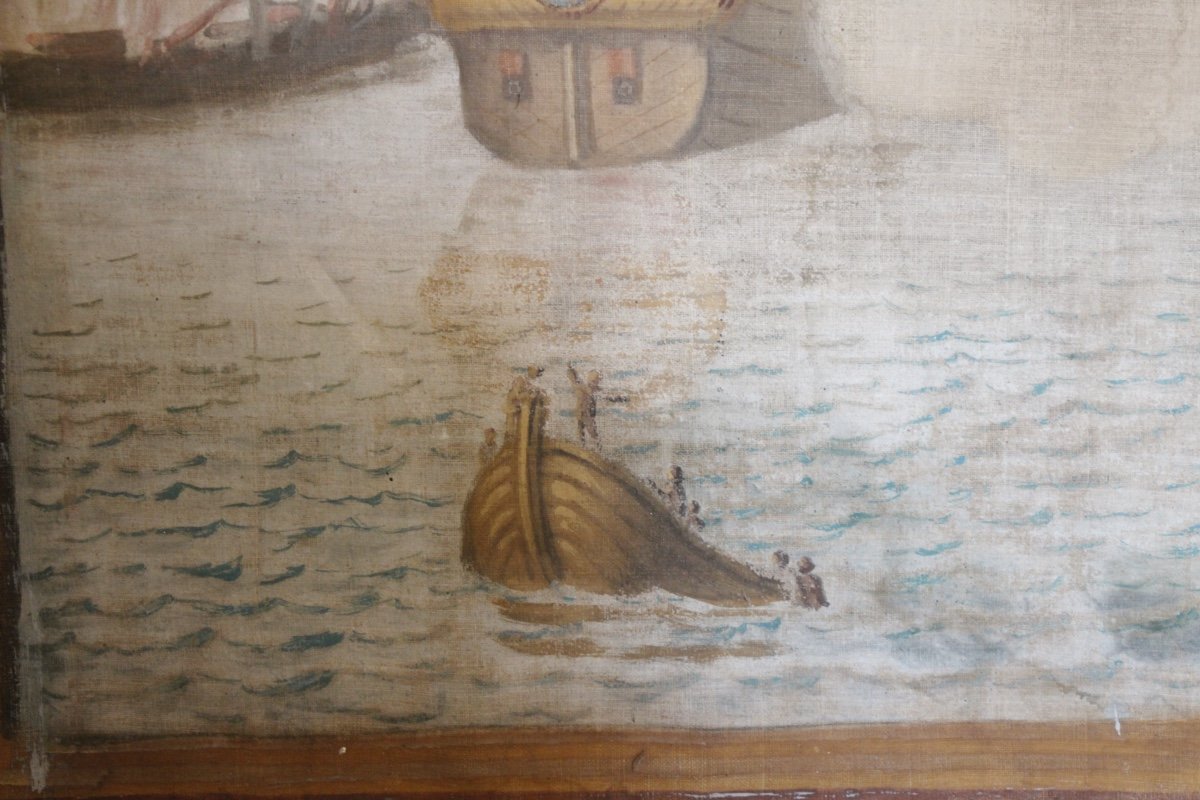 18th Century Painted Canvas-photo-4