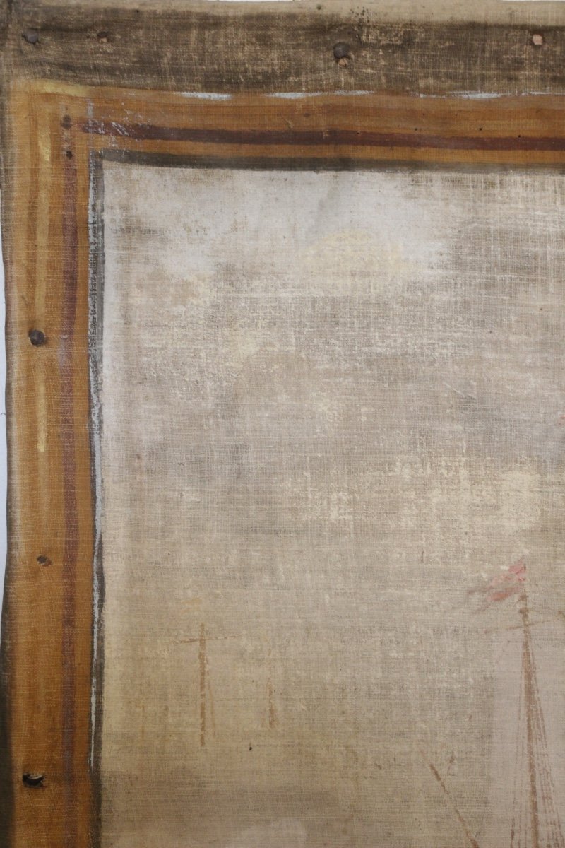 18th Century Painted Canvas-photo-2