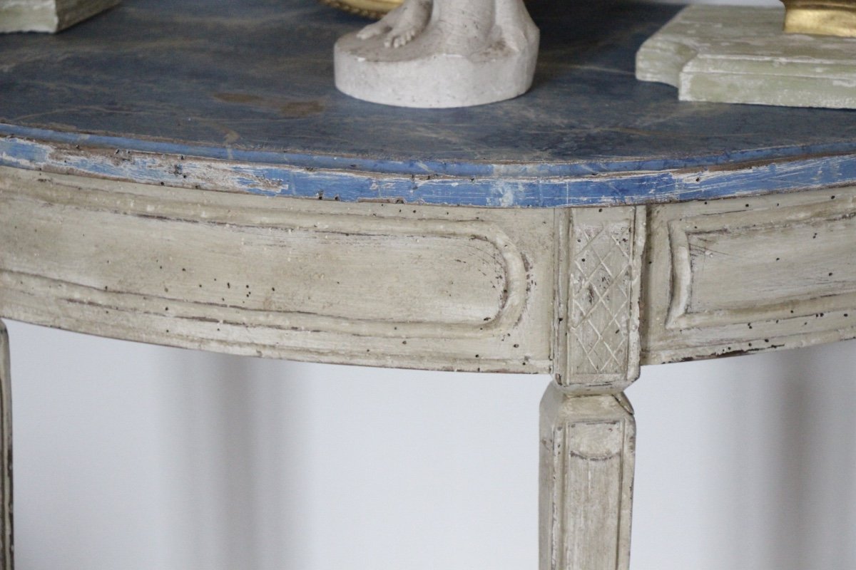 18th Century Half Moon Painted Console-photo-2