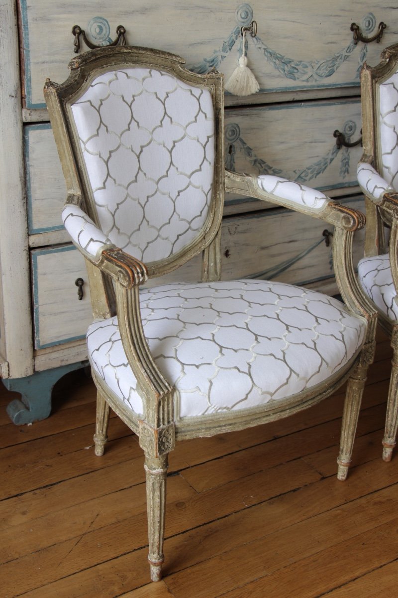 Pair Of Louis XVI Cabriolet Armchairs-photo-3