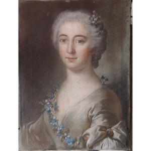 18th Century Pastel, Young Girl In Flora