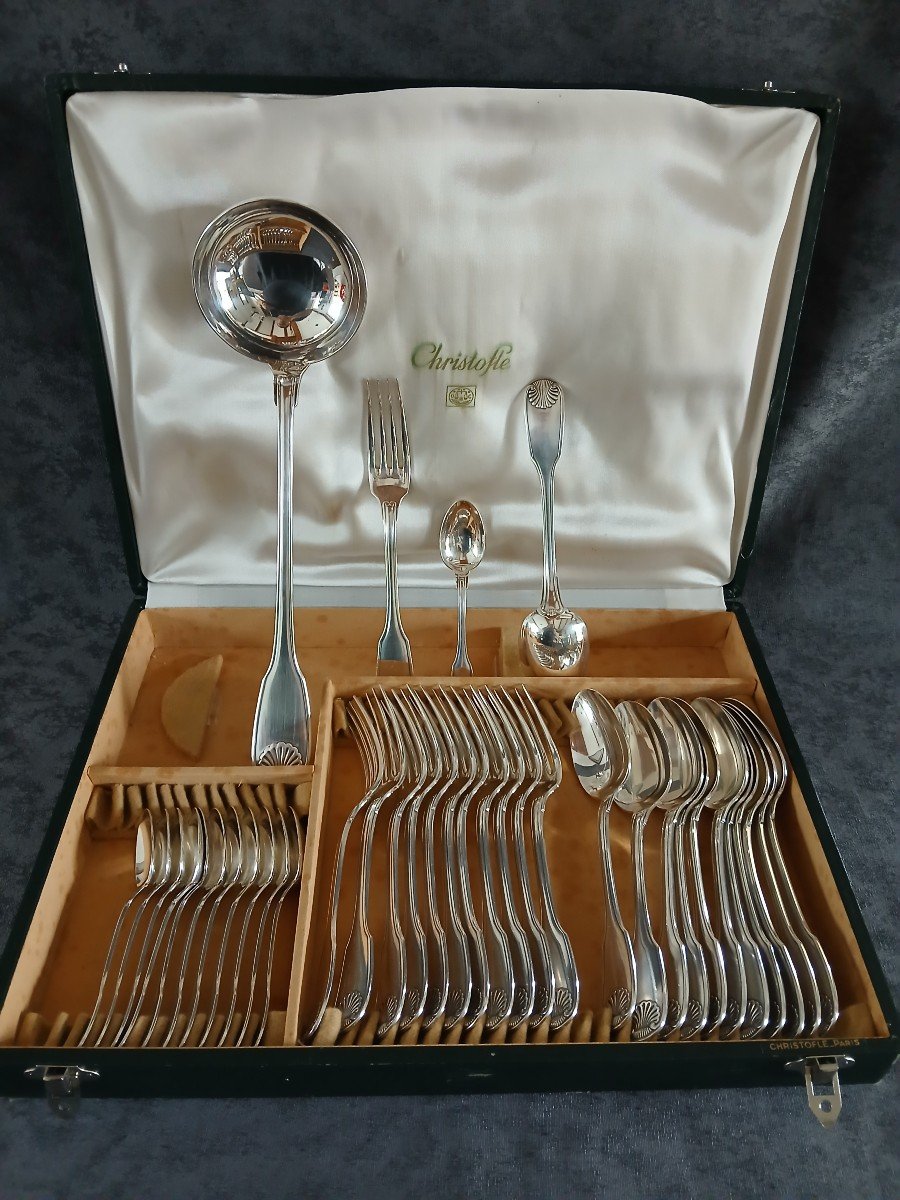 Christofle - 37-piece Cutlery Set "vendome Shell" Model