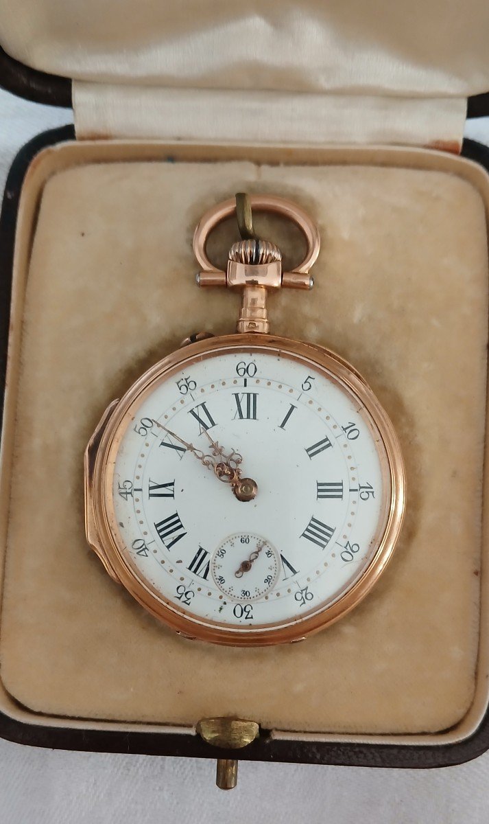 18k Gold Pocket Watch - Works Perfectly-photo-3