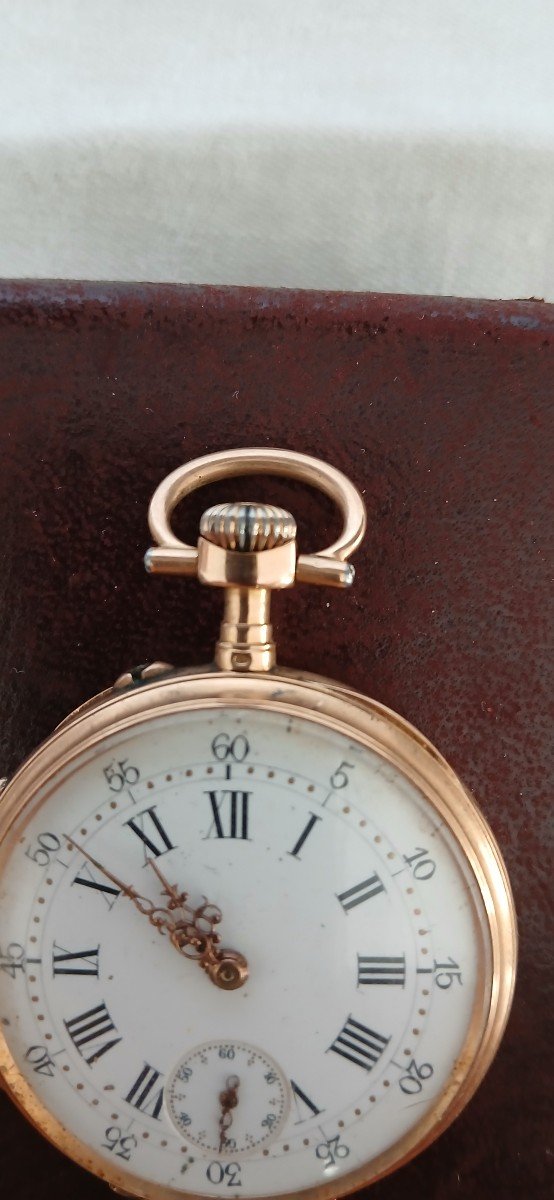 18k Gold Pocket Watch - Works Perfectly-photo-4