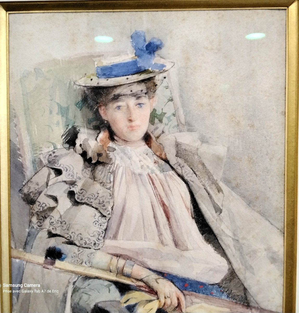 Watercolor Of Marquise In An Armchair By Laureano Barrau Bunol-photo-3