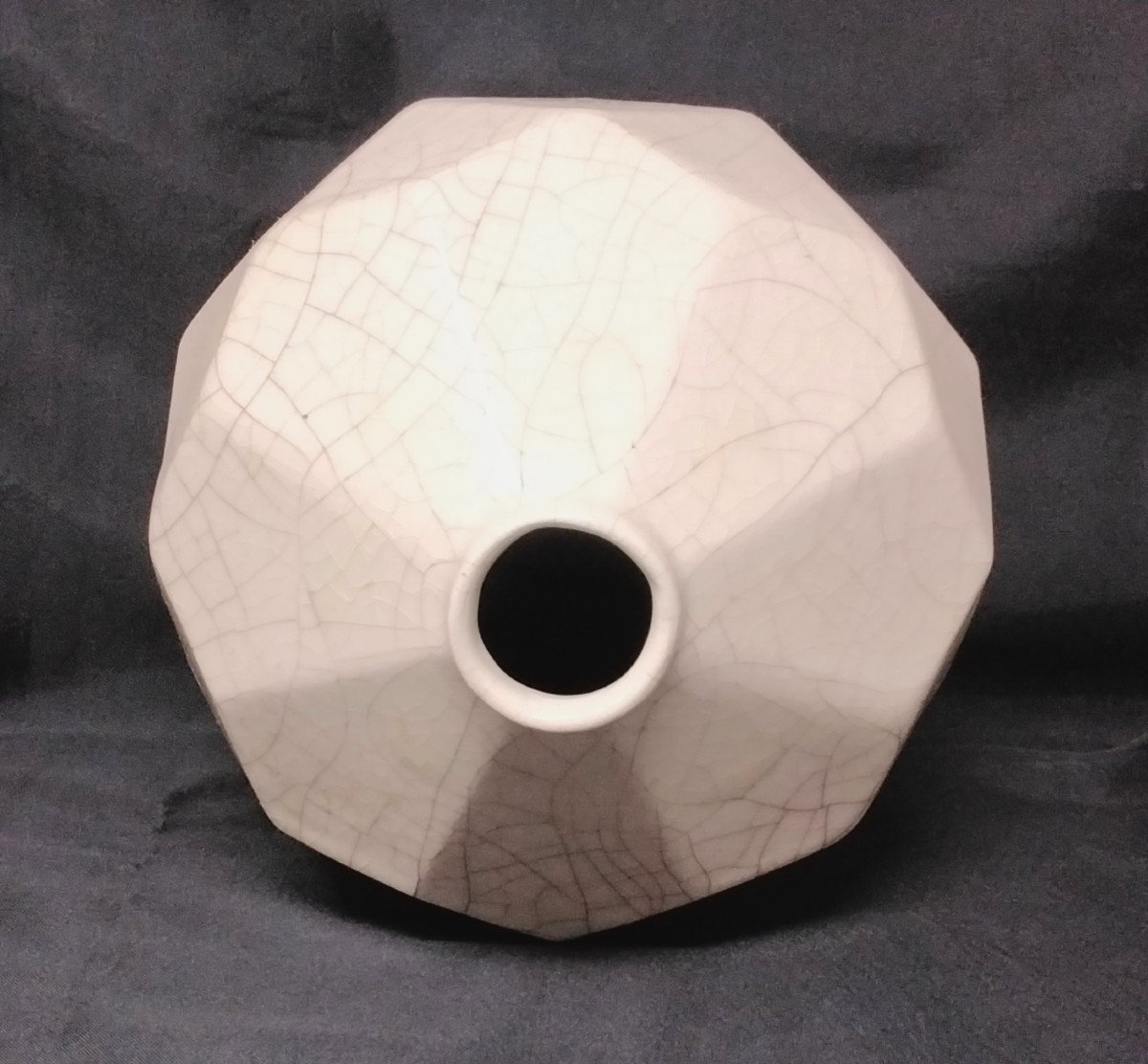 Multifaceted Art Deco Cracked Ball Vase-photo-3