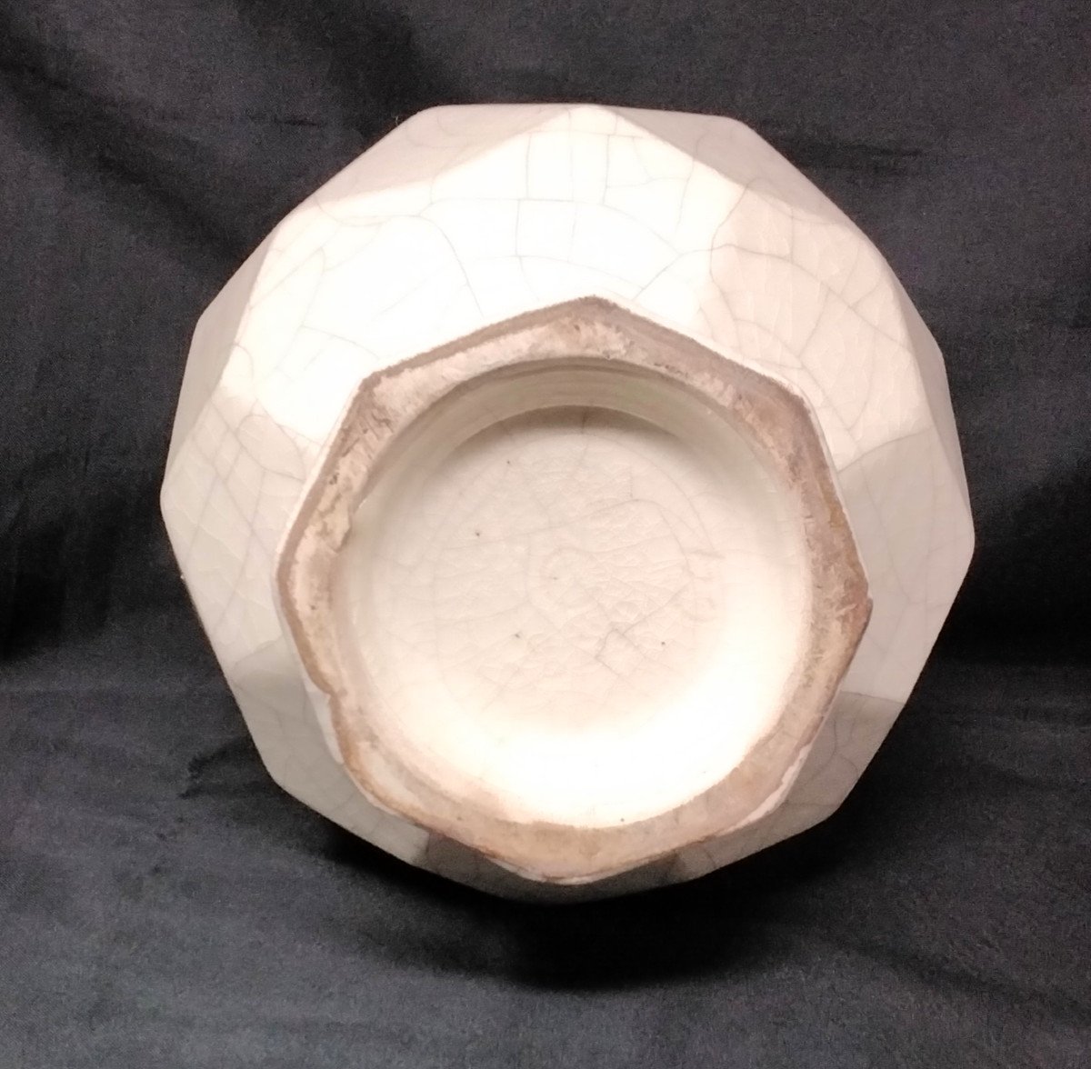 Multifaceted Art Deco Cracked Ball Vase-photo-1